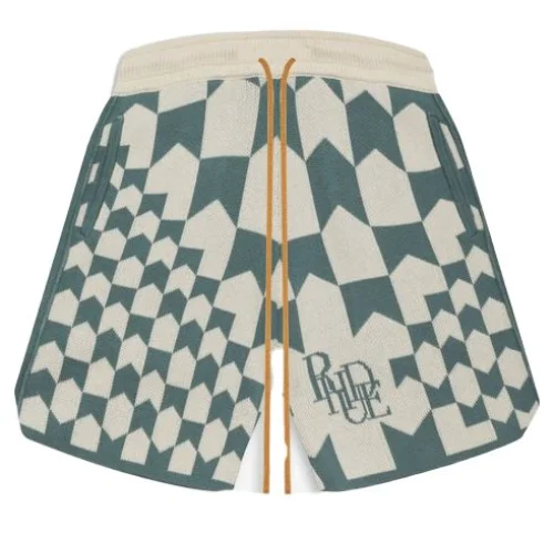 Шорты Rhude Geometric Print "White/Mint"