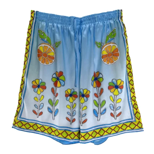 Шорты Casablanca Colorful Flowers Print "Blue"