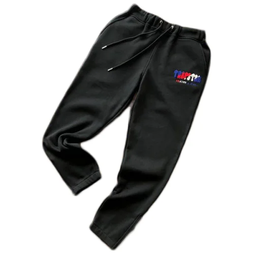 Штаны Trapstar Embroidered Logo With Three Color Background Above Inscription "Black"