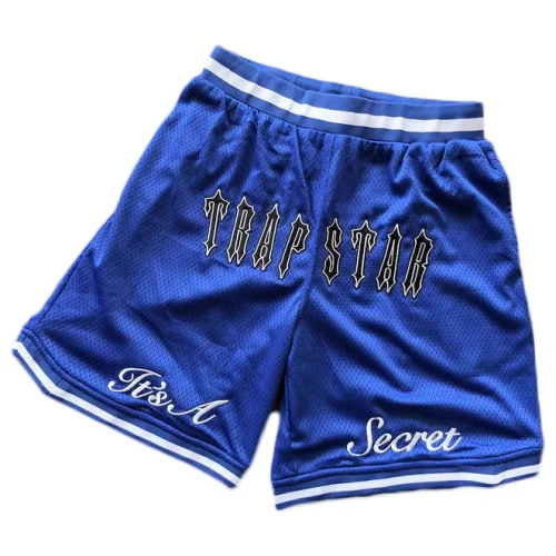 Шорты Trapstar Logo And Edge Decorated By Stripes "Blue"