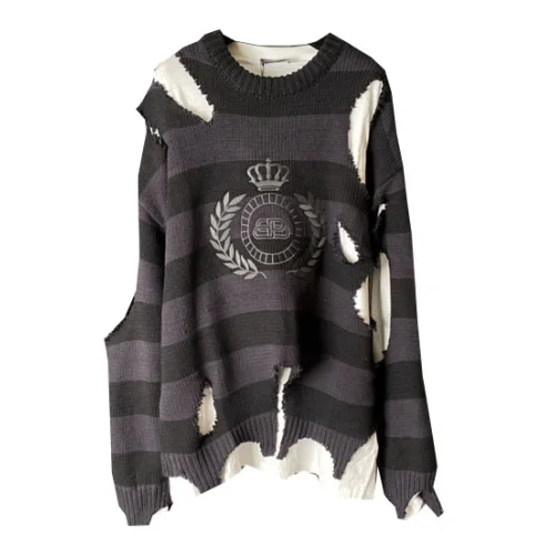 Свитер Balenciaga Ragged Style "Black/Gray"