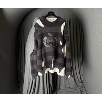 Свитер Balenciaga Ragged Style "Black/Gray" фото № 2
