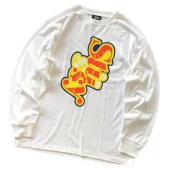 Свитшот Stussy Colorful Vertical Logo Inscription Front "White"