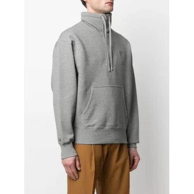 Свитшот Amiri With Collar And Logo ZIP "Gray" фото № 4