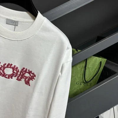 Свитшот Christian Dior Red Fluffy Frontside Logo "White" фото № 5