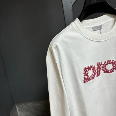 Свитшот Christian Dior Red Fluffy Frontside Logo "White" фото № 4