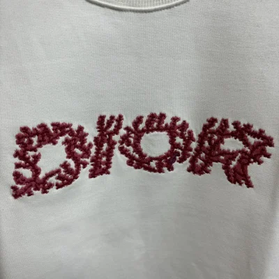 Свитшот Christian Dior Red Fluffy Frontside Logo "White" фото № 3