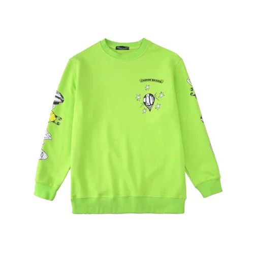 Свитшот Chrome Hearts With Drawings On The Sleeves "Green/Yellow"