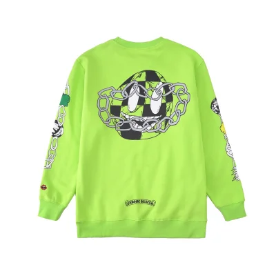 Свитшот Chrome Hearts With Drawings On The Sleeves "Green/Yellow" фото № 3 Свитшот Chrome Hearts With Drawings On The Sleeves "Green/Yellow" фото № 3