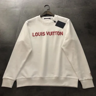 Свитшот Louis Vuitton Red Text Logo "White" фото № 4