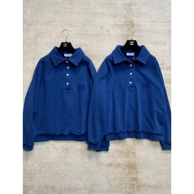 Свитшот Miu Miu Frontside Dark Blue Left Logo "Navy Blue" фото № 8