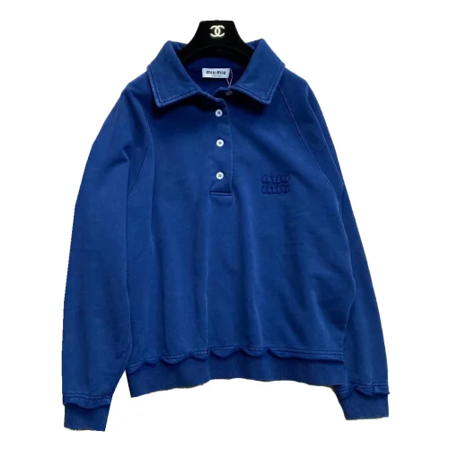 Свитшот Miu Miu Frontside Dark Blue Left Logo "Navy Blue"