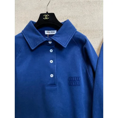 Свитшот Miu Miu Frontside Dark Blue Left Logo "Navy Blue" фото № 3