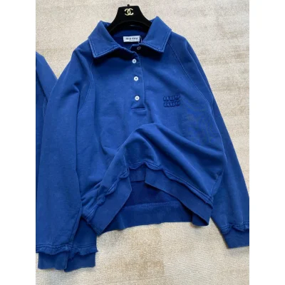 Свитшот Miu Miu Frontside Dark Blue Left Logo "Navy Blue" фото № 2