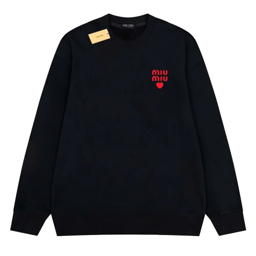 Свитшот Miu Miu Frontside Red Logo MIu MIu Red Heart "Black"