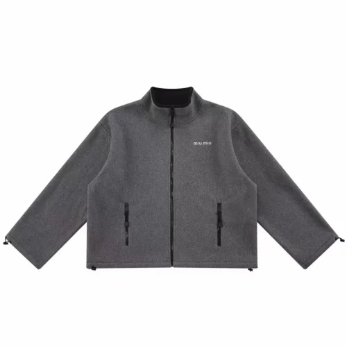 Свитшот Miu Miu Form Fitting Style Zip "Gray"