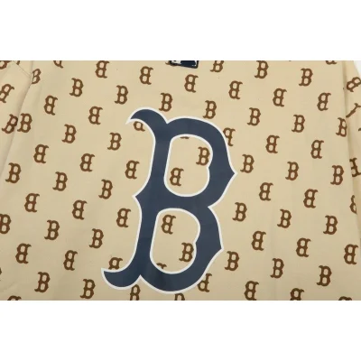Свитшот MLB Repeating Letters Print Along And Big Back Print "Beige" фото № 4