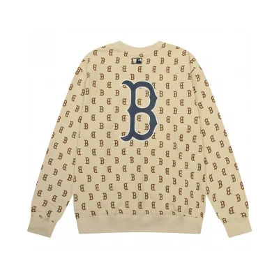 Свитшот MLB Repeating Letters Print Along And Big Back Print "Beige" фото № 2