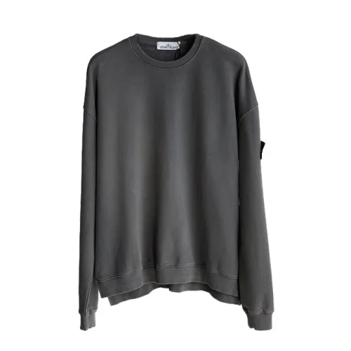 Свитшот Stone Island With A Black Stripe-Logo "Gray/Black"