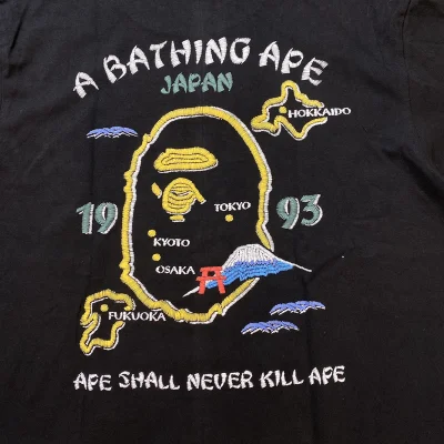 Футболка A Bathing Ape Map "Black" фото № 5