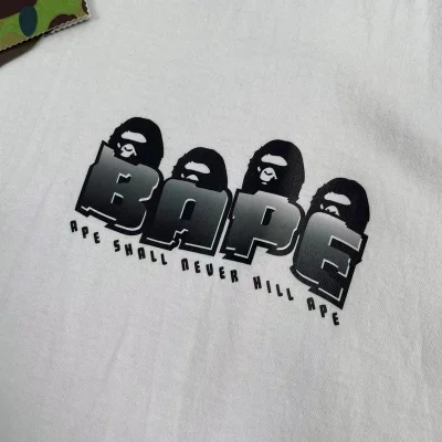 Футболка A Bathing Ape With Text Inscription And Logo "White" фото № 3