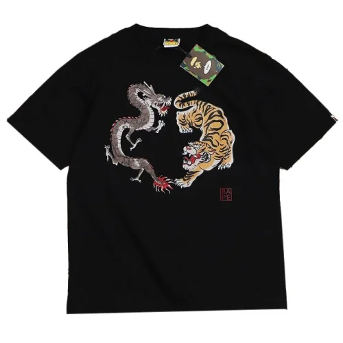 Футболка A Bathing Ape Tiger VS Dragon "Black"