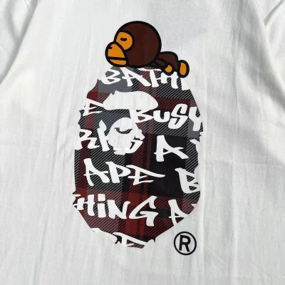 Футболка A Bathing Ape Monkeys "White" фото № 6
