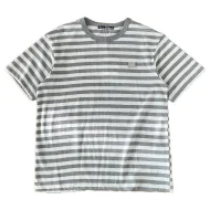 Футболка Acne Studios Striped With Logo "Gray/White"