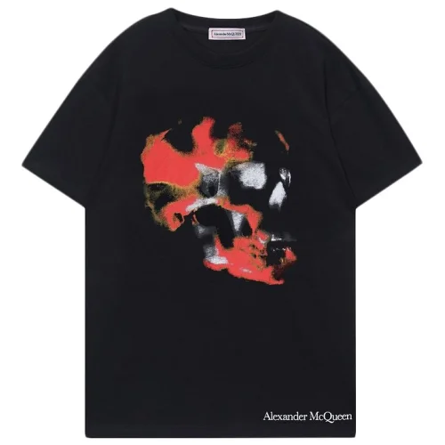 Футболка Alexander Mcqueen Skeleton With Red Details Front Print "Black"