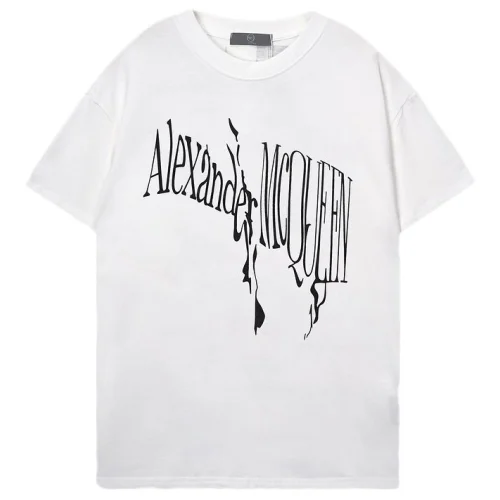 Футболка Alexander Mcqueen Flowing Logo Front "White"