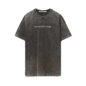 Футболка Alexander Wang Rhinestone Logo And Lip Print "Black/Gray"