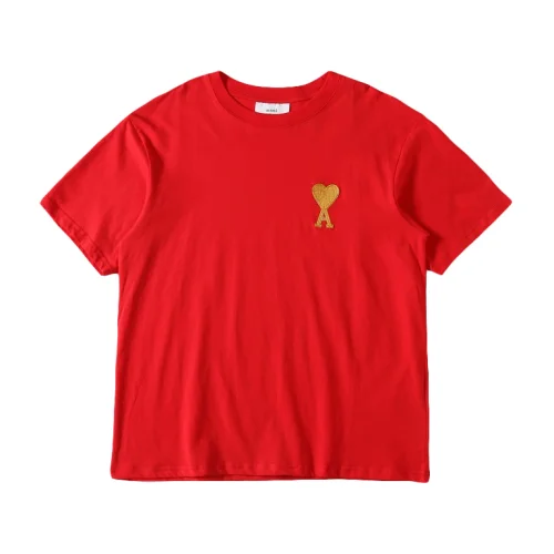 Футболка Amiri With Yellow Letter Logo "Red"