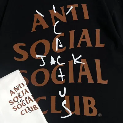 Футболка Anti Social Social Club X Cactus Jack Merch With Logo "Black" фото № 2
