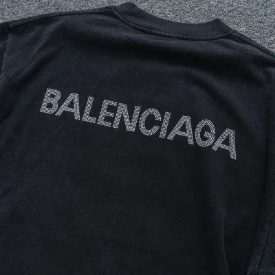 Футболка Balenciaga With Rhinestone Logo On The Back "Black" фото № 6