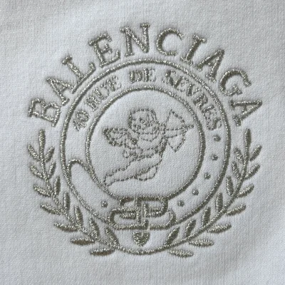 Шорты Balenciaga Logo Laurel Wreath And Cupid "White" фото № 3