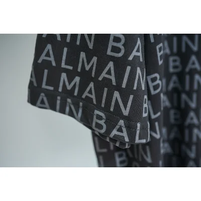 Футболка Balmain Print From The Brand Name "Black/Gray" фото № 5
