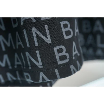 Футболка Balmain Print From The Brand Name "Black/Gray" фото № 4