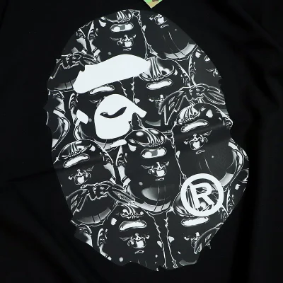 Футболка Bape Big Logo With Background From Apes "Black" фото № 3