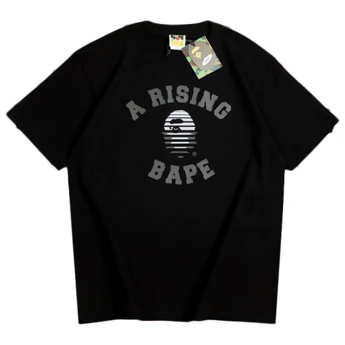 Футболка Bape Logo Divided Into Stripes Print "Black"