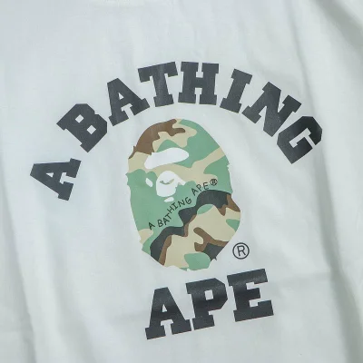 Футболка Bape Oval In Military Style Front Print "White" фото № 5