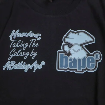 Футболка Bape Logo Surrounded By Two Colorful Lines "Black" фото № 6