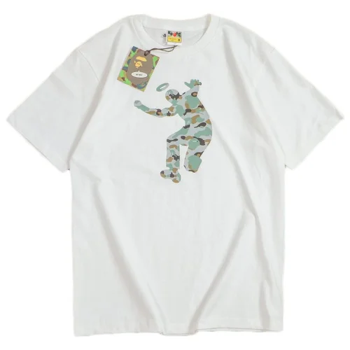 Футболка Bape With Man And Number "White"