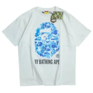 Футболка Bape Front Logo With Blue Details "White"