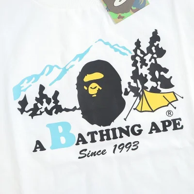 Футболка Bape Logo And Camp In Mountains "White" фото № 3 Футболка Bape Logo And Camp In Mountains "White" фото № 3