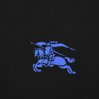 Футболка Burberry With Blue Rider Logo And Text "Black" фото № 4