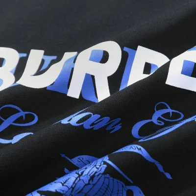 Футболка Burberry With Blue Rider And Text Logo "Black" фото № 2