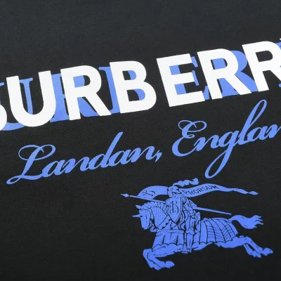 Футболка Burberry With Blue Rider And Text Logo "Black" фото № 6
