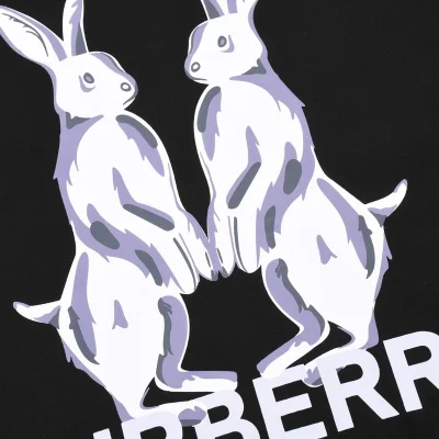 Футболка Burberry Pair Of Rabbits Print "Black" фото № 4