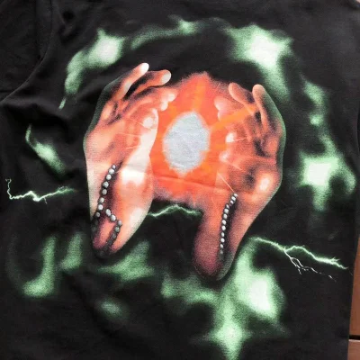 Футболка Cactus Jack Merch Fireball In Hands "Black" фото № 7