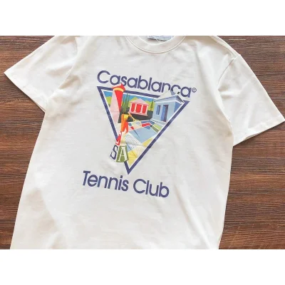 Футболка Casablanca Image Inside Triangle And Inscription Tennis Club "White" фото № 2